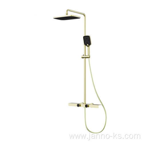 Brushed Gold Constant Temperature Bathroom Shower Faucet